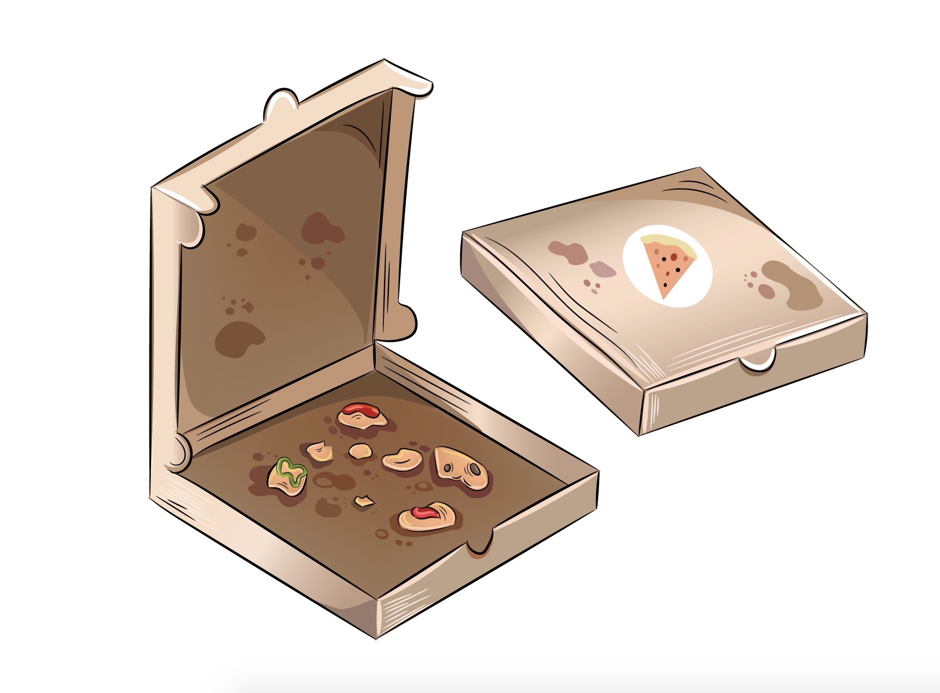 Greasy pizza box